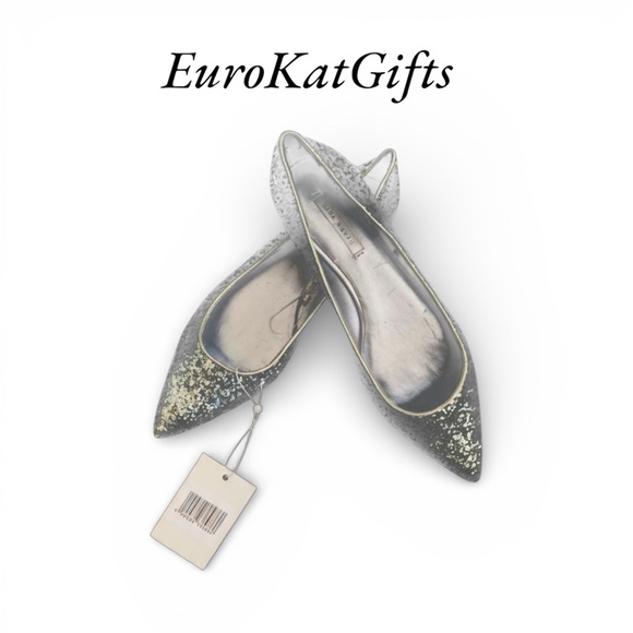 ZARA Blue Flat Glitter Pointy Toe Sparkly Shoes SZ 10 M US EU41 Ladies NEW NWT - Picture 9 of 9